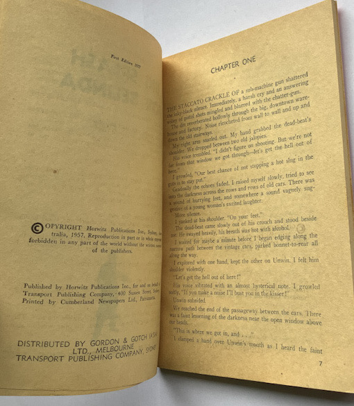 1957 BIG SPLASH FOR BELINDA Australian Pulp Fiction book